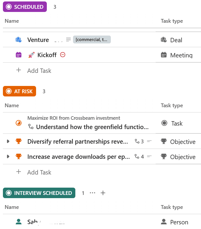 Task Type_Displays_ClickUp A screenshot of how to display task types as their own column in a ClickUp List.