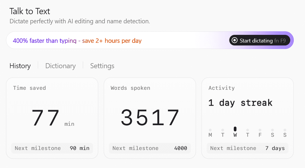 A screenshot displaying the time saving efficiencies using ClickUp's AI.