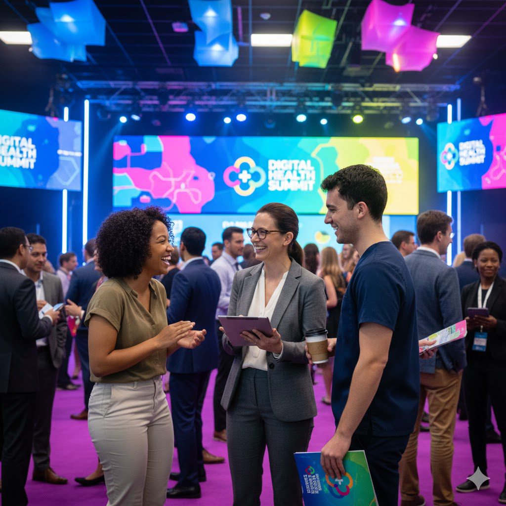 people at a digital healthcare conference.