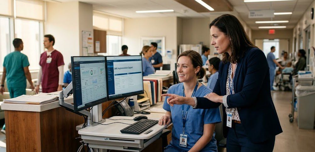 project manager with healthcare individual