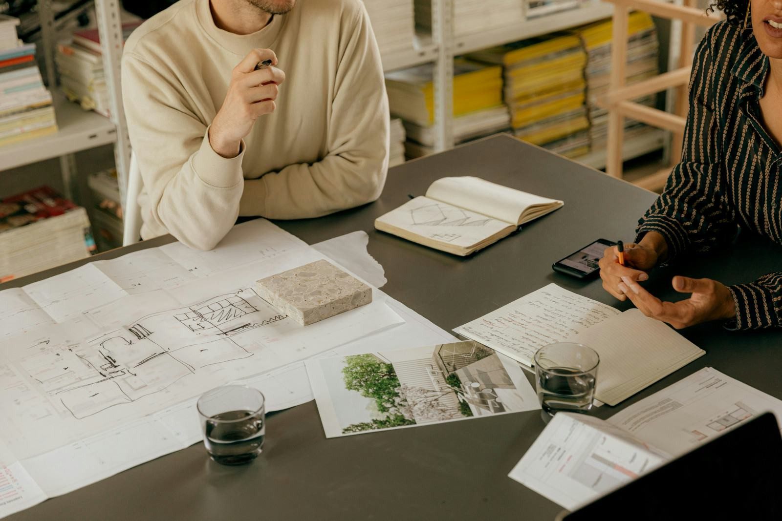 papers on a table